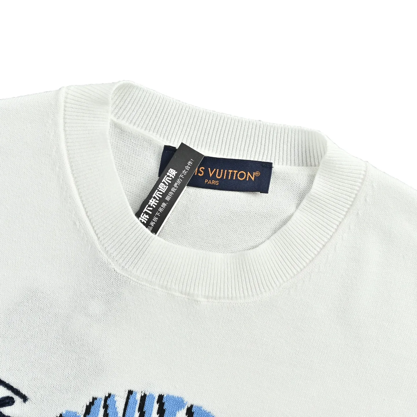 Louis Vuitton/Louis Vuitton Nigo joint letter embroidery jacquard pattern knitted short sleeves